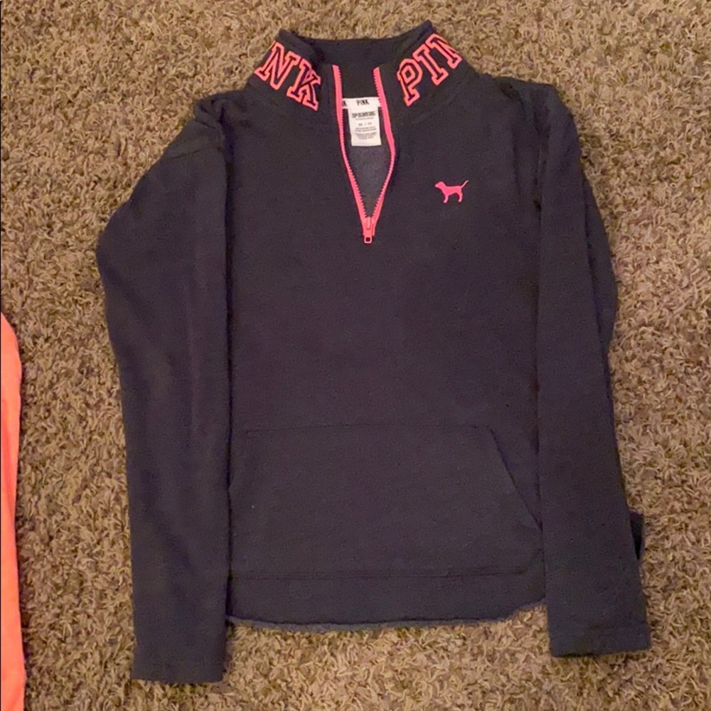 PINK zip up long sleeve sweater